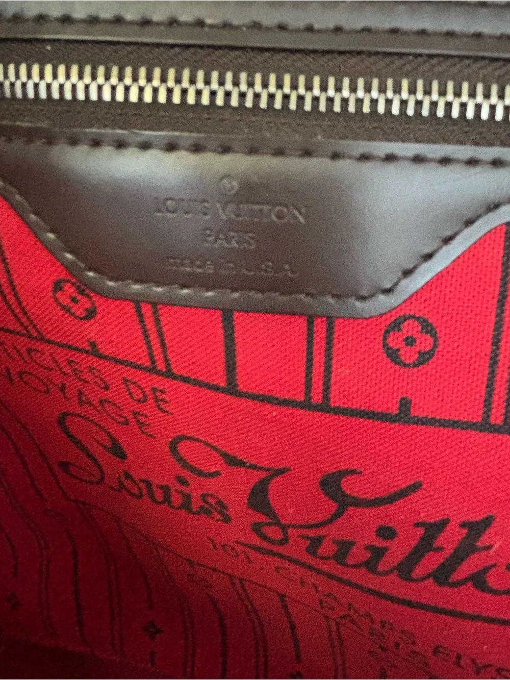 Louis Vuitton LV large neverfull  Damier Ebene mint condotion
